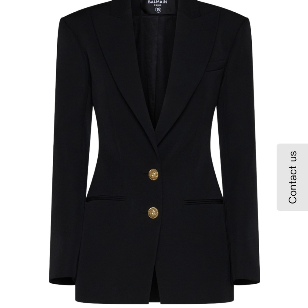 Balmain Women's Black Blazer with Gold Buttons